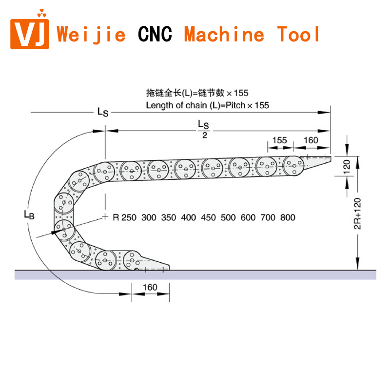 TL155 type steel drag chain