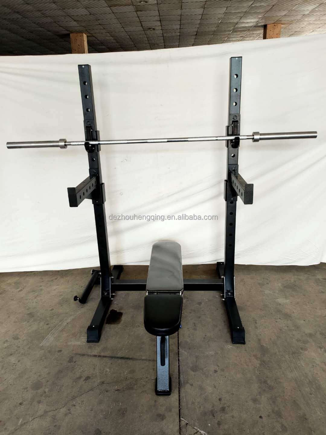 Home Gym Machines Fitness Equipment Dual Adjustable Bench Press Combed Half Rack